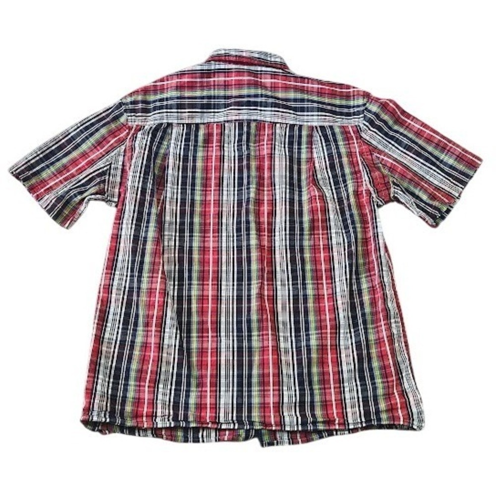 Duluth Trading Co Button Down Shirt Men Medium Red Plaid Short Sleeve Workwear - Picture 6 of 6